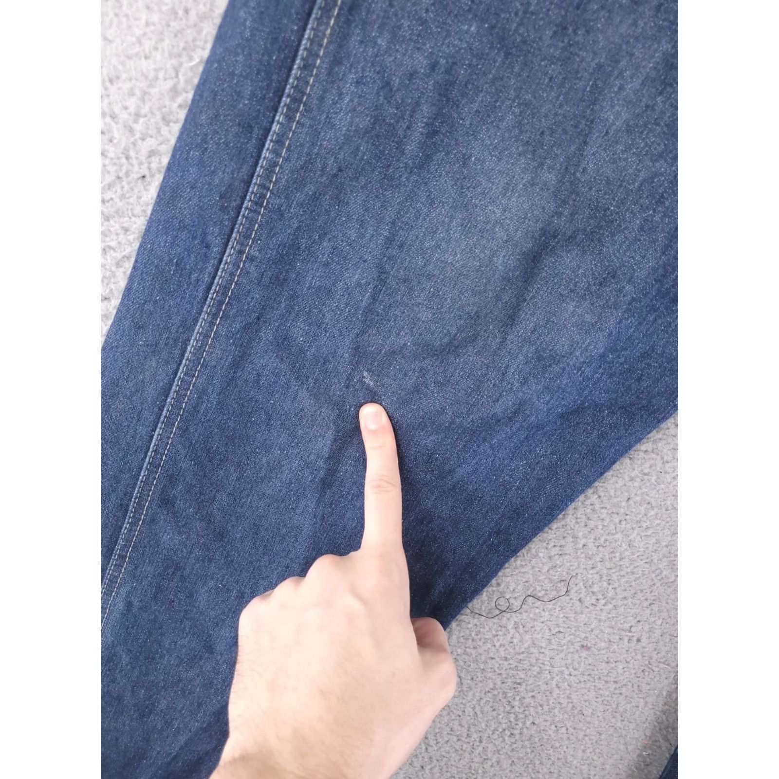 Denime 3% Jeans Mens 36x32 Blue Denim Dark Straight Fit Mens Jeans Regular 36 Blue Straight 90s Size US 36 / EU 52 - 6 Thumbnail