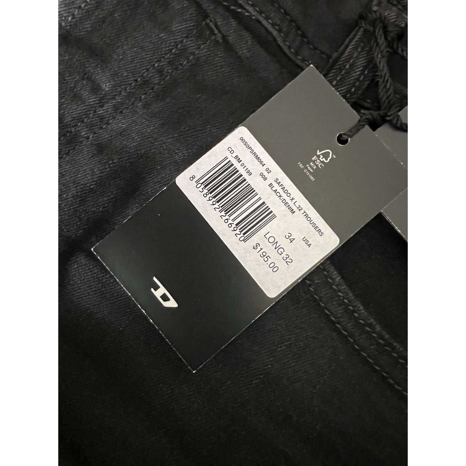 Diesel Diesel Mens Safado Straight Fit Jeans Black $195 Size 34/32 Size US 34 / EU 50 - 7 Thumbnail