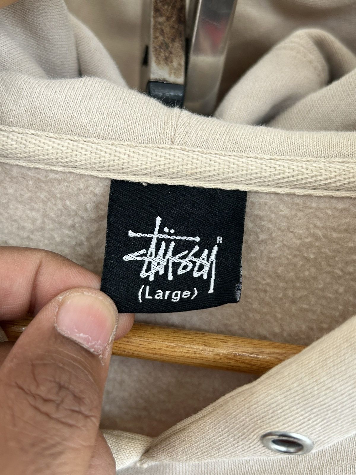 Stussy Stussy Worldwide Vintage Beige Hoodie Size US L / EU 52-54 / 3 - 4 Thumbnail
