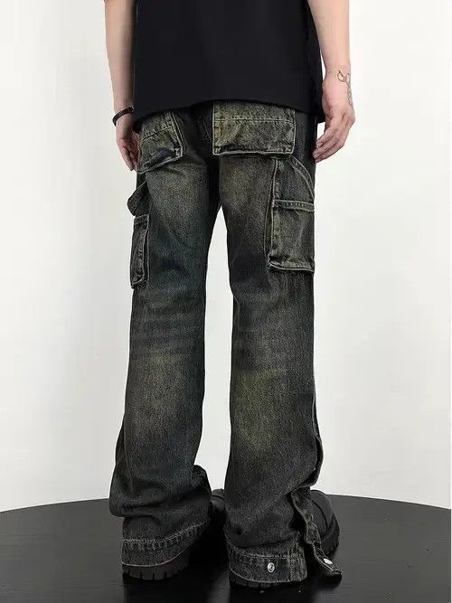 Jean Nostalgic washed workwear-breasted micro-flare jeans Size US 32 / EU 48 - 4 Thumbnail