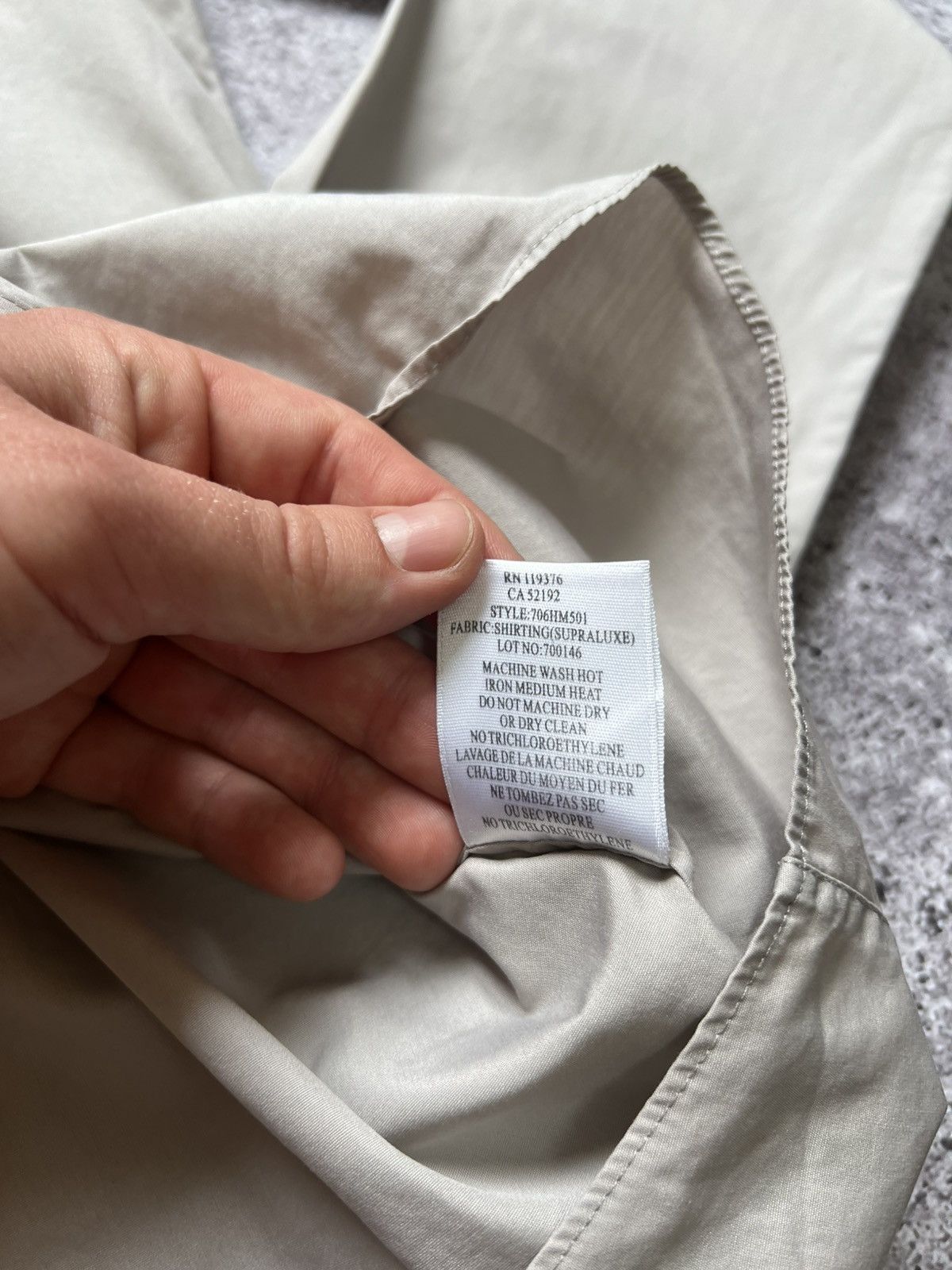 Helmut Lang Helmut Lang Cotton Shirt Button Up Long Sleeve Beige Size US S / EU 44-46 / 1 - 10 Thumbnail