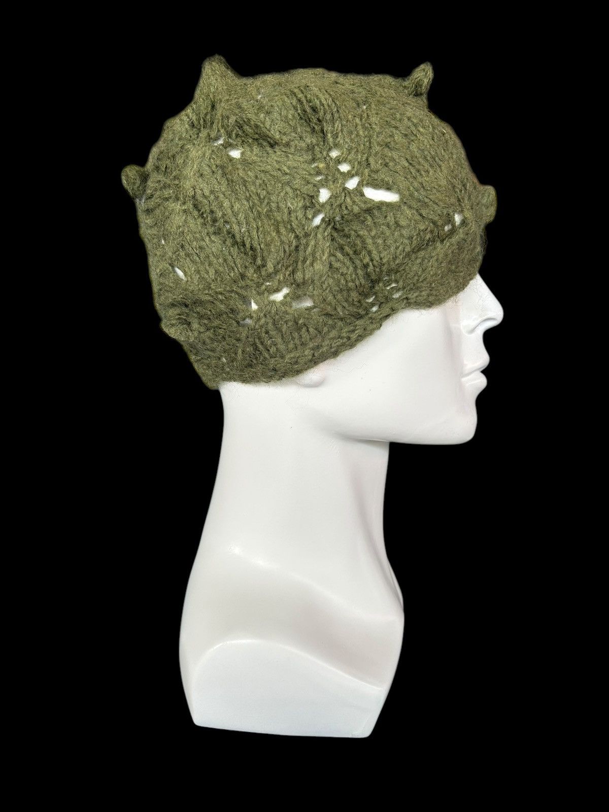 Handmade × Japanese Brand × Kapital Crochet Knitted Handmade Hairy Beanie Hats Rare ☠️☠️ Size ONE SIZE - 3 Thumbnail