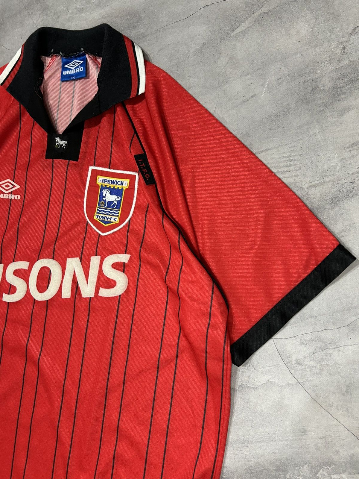 Umbro Ipswich Town Soccer Jersey Umbro Football Shirt RARE 1993/95 Size US XXL / EU 58 / 5 - 7 Thumbnail