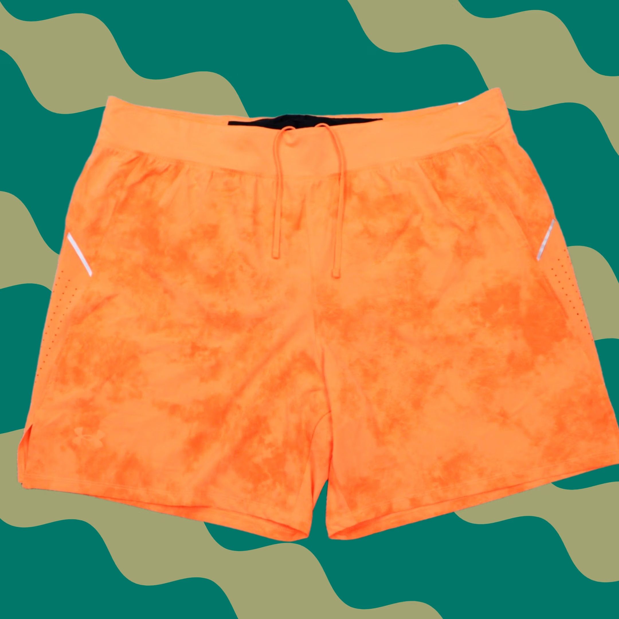 Under Armour Under Armour Speedpocket Launch Shorts Mens 2XL XXL Orange Lined 7" Inseam Athletic Pockets Drawstring Regular Waist Size US 39 - 1 Thumbnail