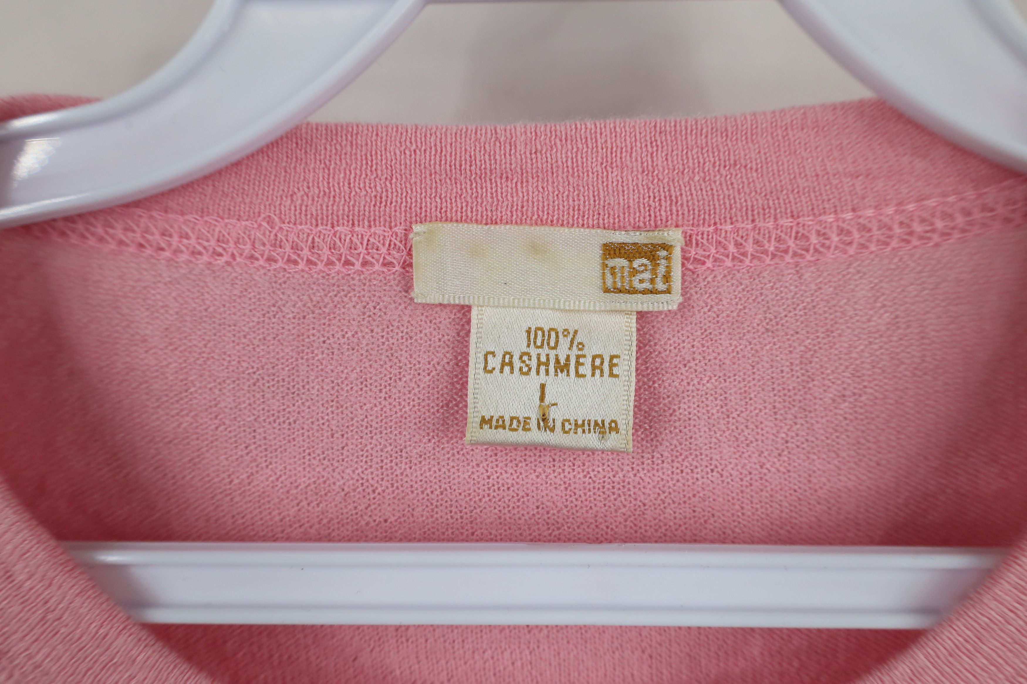 Vintage Vintage 90s Streetwear Blank Soft Cashmere Knit Sweater Pink Size L / US 10 / IT 46 - 8 Thumbnail