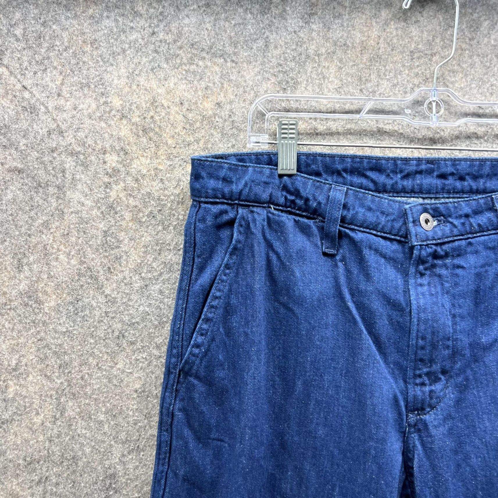 Bonobos Bonobos Pants Men 33x28 Blue Canvas Chino Flat Front Casual Cotton Trouser Vintage Size US 33 - 3 Thumbnail