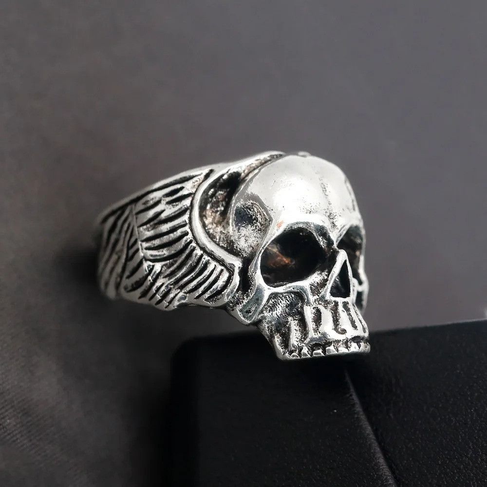 Japanese Brand × Jewelry × Vintage Retro Wings Skull Ring Size ONE SIZE - 7 Thumbnail