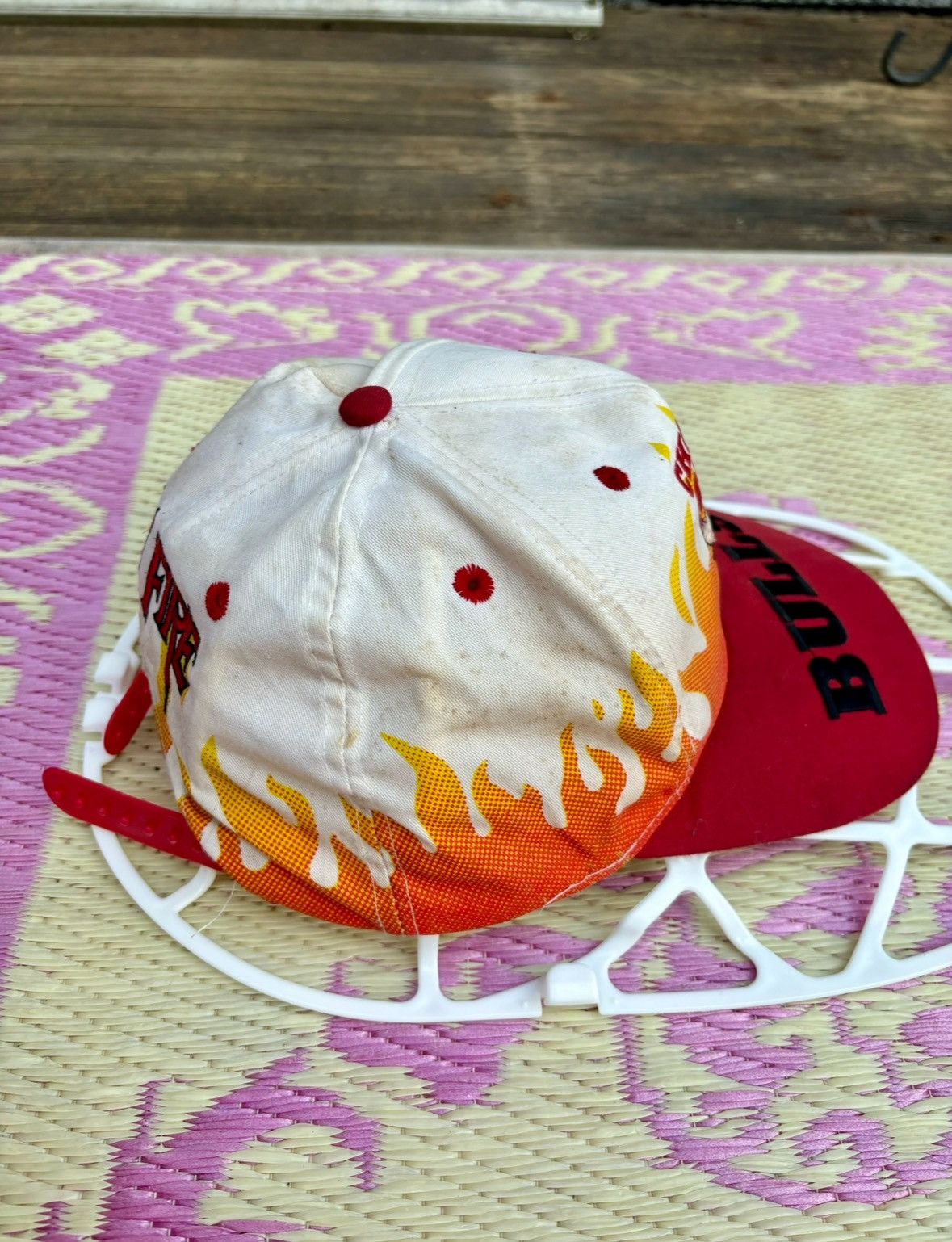 NBA Chicago Bulls Flame On Fire Vintage 90’s Snapback Hat Size ONE SIZE - 6 Thumbnail