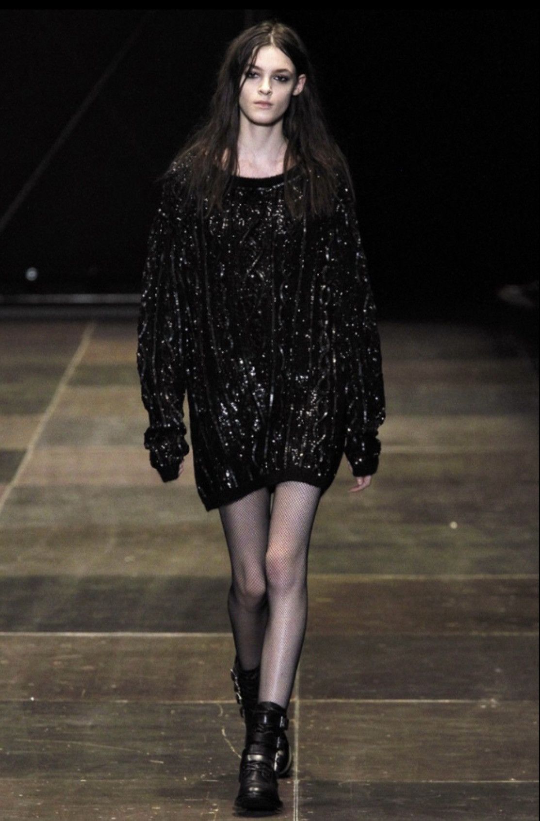 image of Saint Laurent Paris Saint Laurent Runway 2013 Sequin Knit in Black, Men's (Size Small)