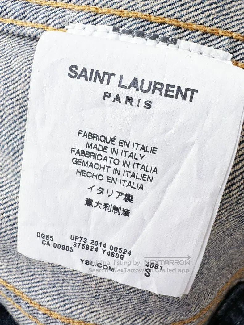 Saint Laurent Paris Saint Laurent Paris Long Sleeve Short Quilted Denim Jacket Size S / US 4 / IT 40 - 4 Thumbnail