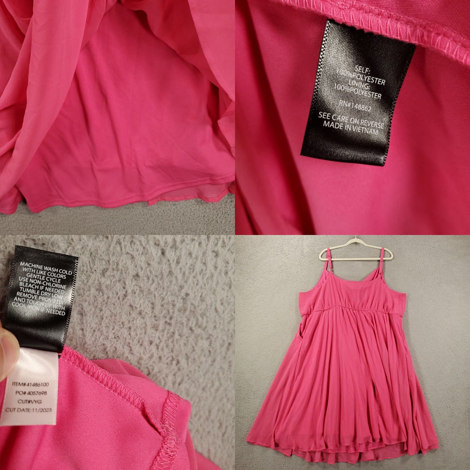 Torrid Torrid New Womens 4X Pink Midi Chiffon Cowl Neck Pleated Tank Sheer NWT Dress Size XXL / US 16-18 / IT 52-54 - 8 Thumbnail