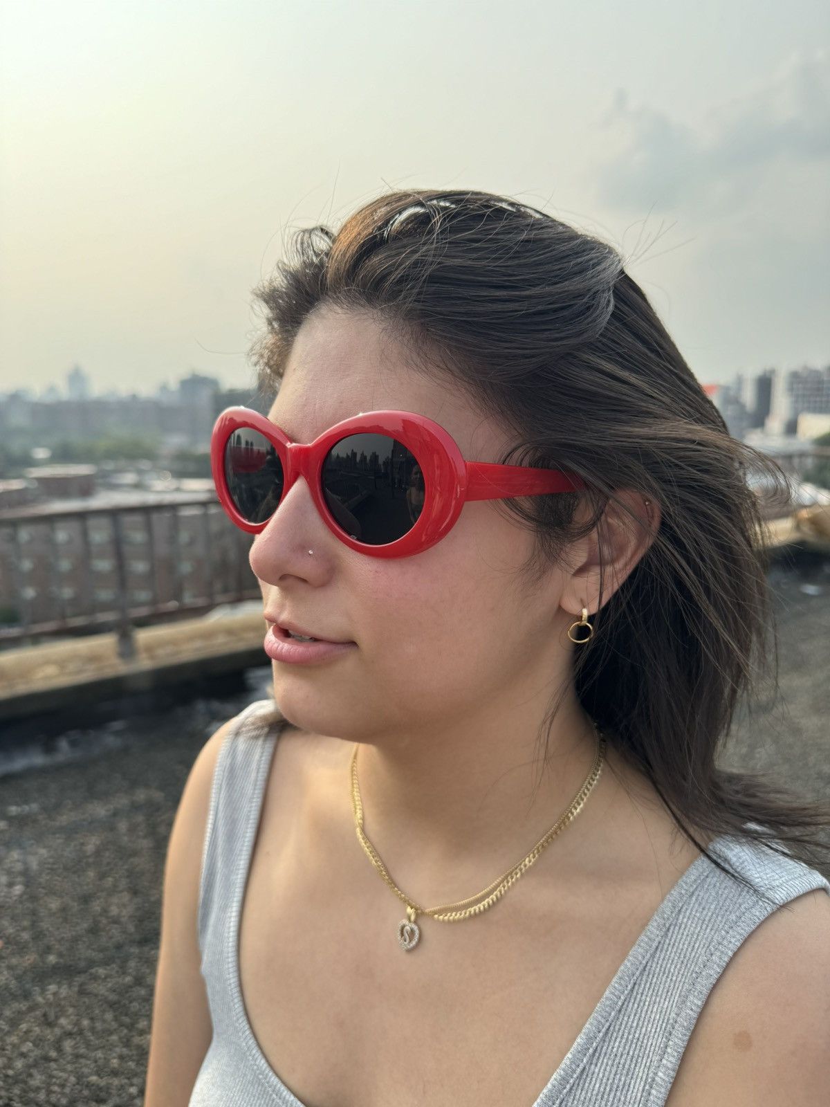 Vintage Clout Goggles Kurt Cobain Sunglasses red Size ONE SIZE - 3 Thumbnail