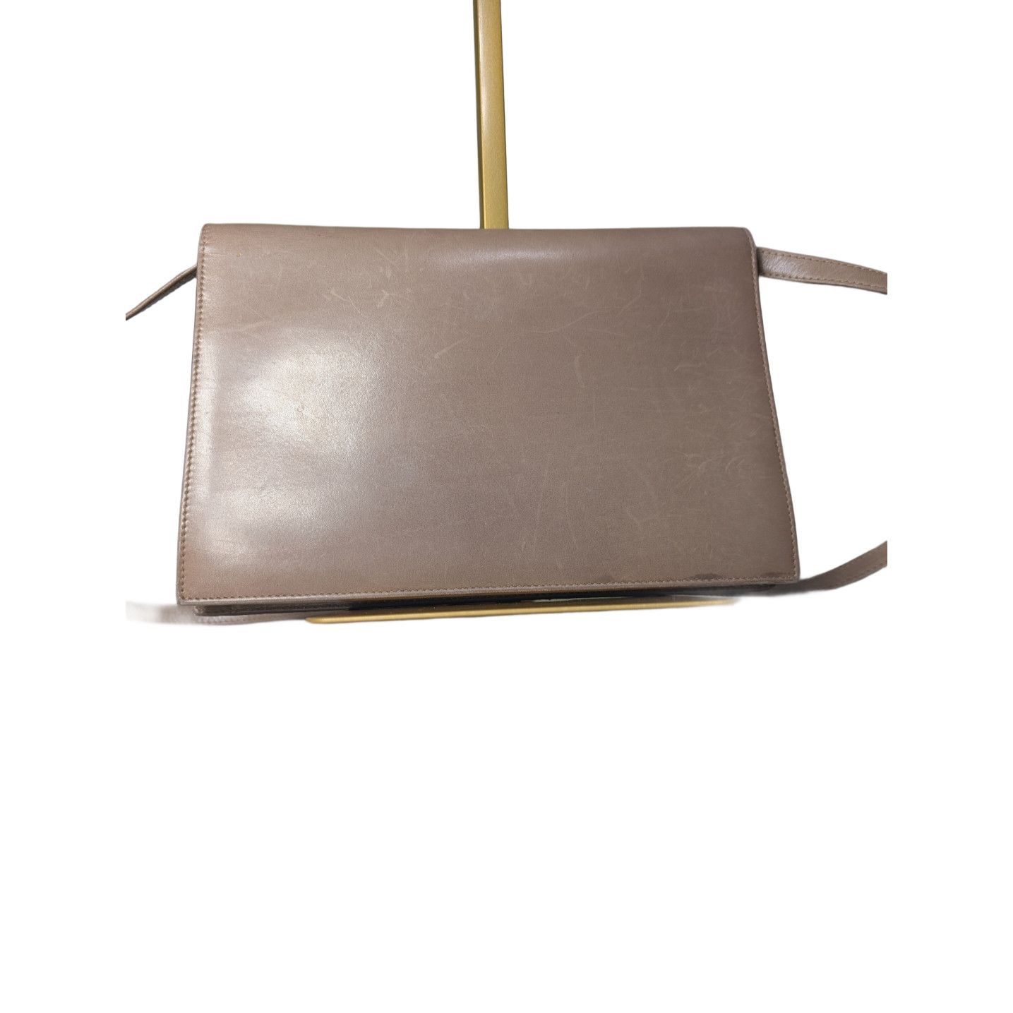 Salvatore Ferragamo Beige Leather Envelope Flap Shoulder bag