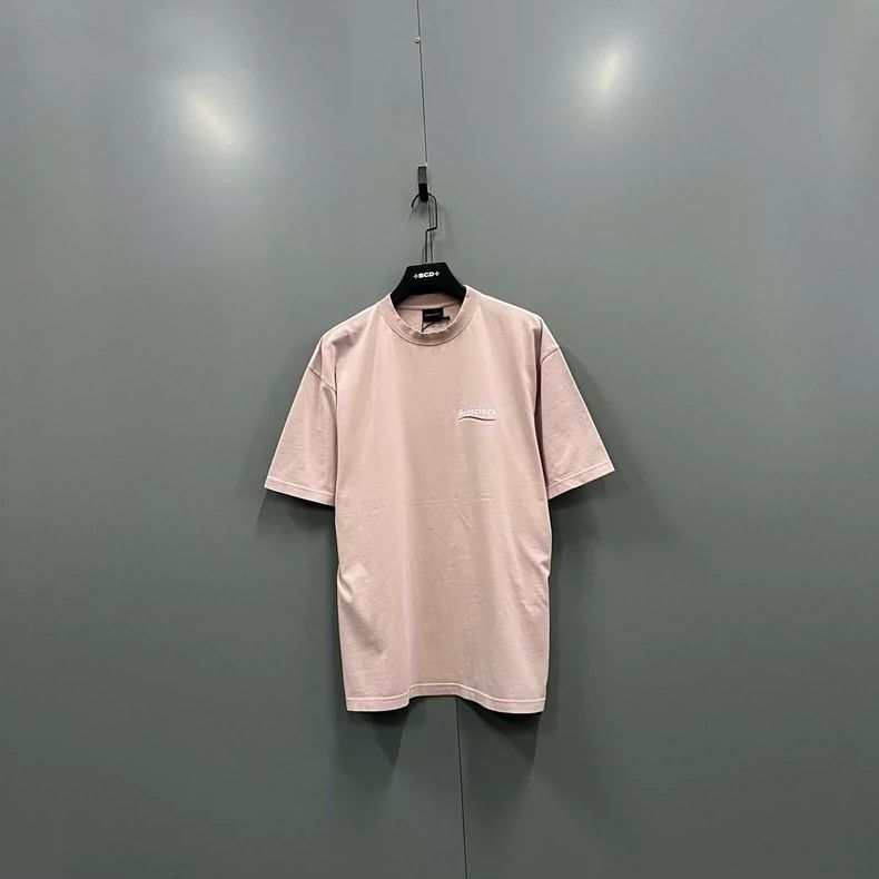 Balenciaga Balenciaga Pink Embroidered Logo Short Sleeve Size US S / EU 44-46 / 1 - 1 Thumbnail