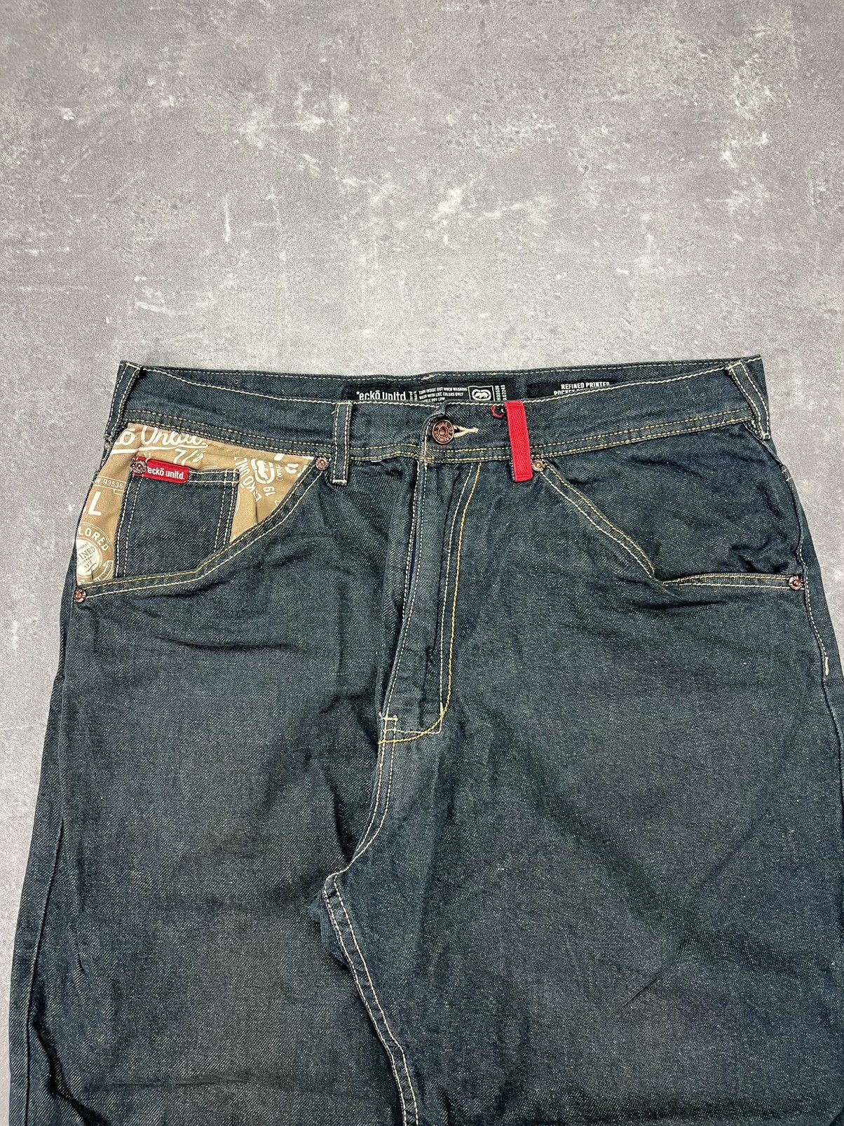 Ecko Unltd. Ecko Unltd. Printed Pockets Linen Baggy Denim Jeans 36 Size US 36 / EU 52 - 5 Thumbnail