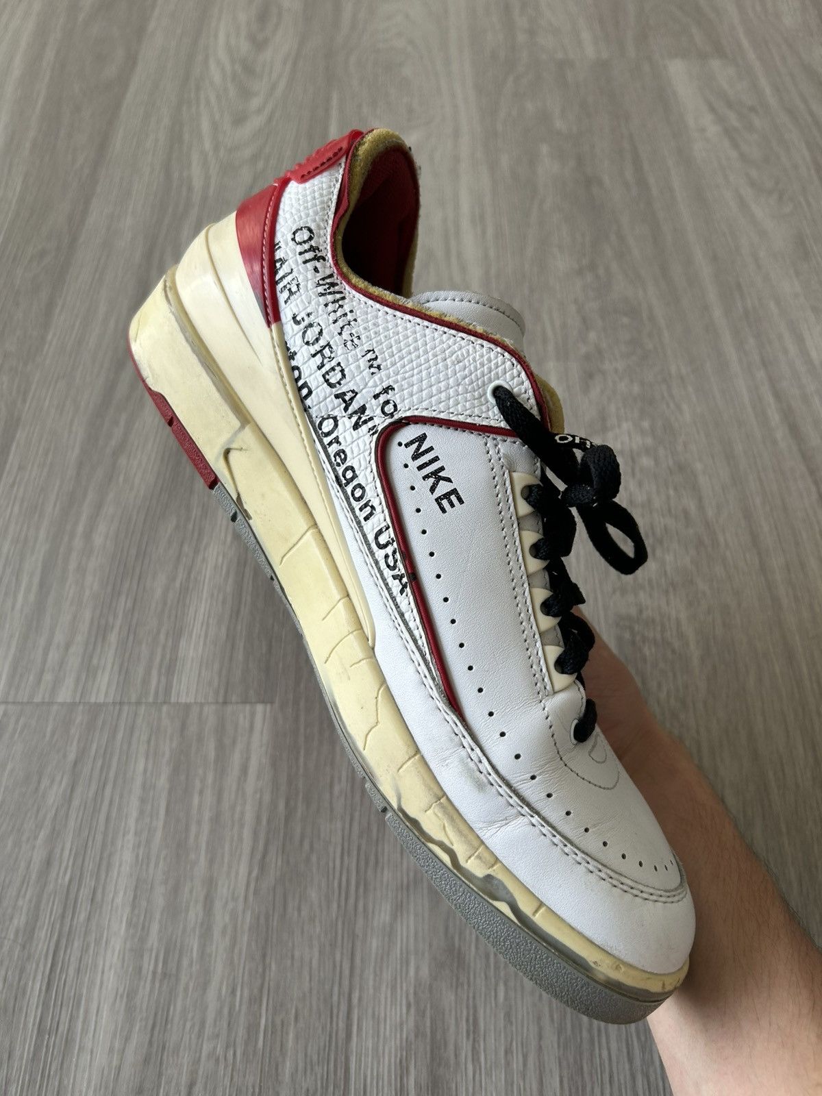 Jordan Brand × Off-White Off-White X Air Jordan Retro 2 Low White Varsity Red Size 11 Size US 11 / EU 44 - 14 Thumbnail