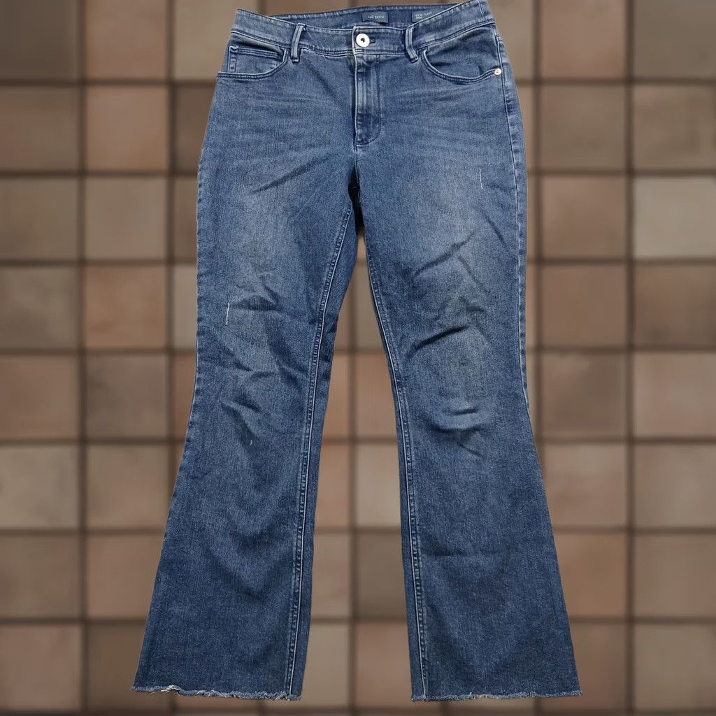 J. Jill VINTAGE J.Jill Kick-Flare Ankle Jeans 4 Blue Cotton Blend Raw Hem Coolmax [Used] Size 27" / US 4 / IT 40 - 1 Thumbnail