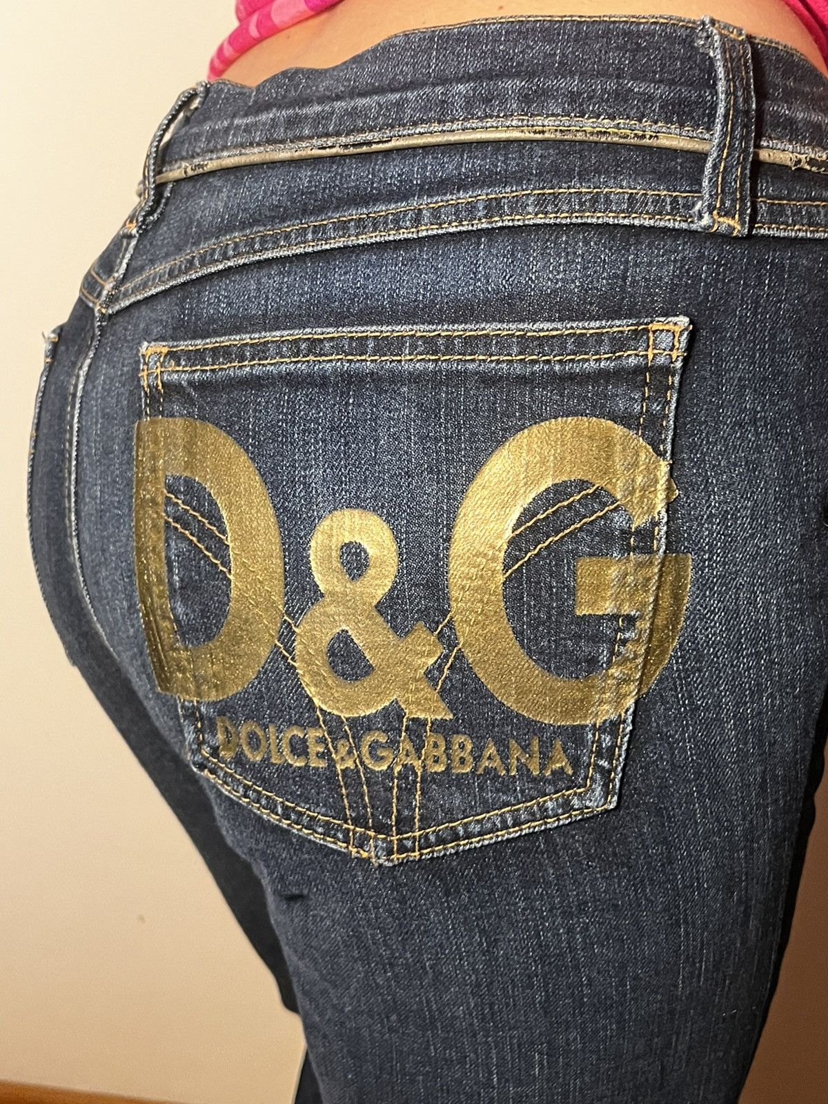 Dolce & Gabbana D&G Dolce & Gabbana Archive "Gold Logo" Jeans y2k Size 33" - 1 Thumbnail