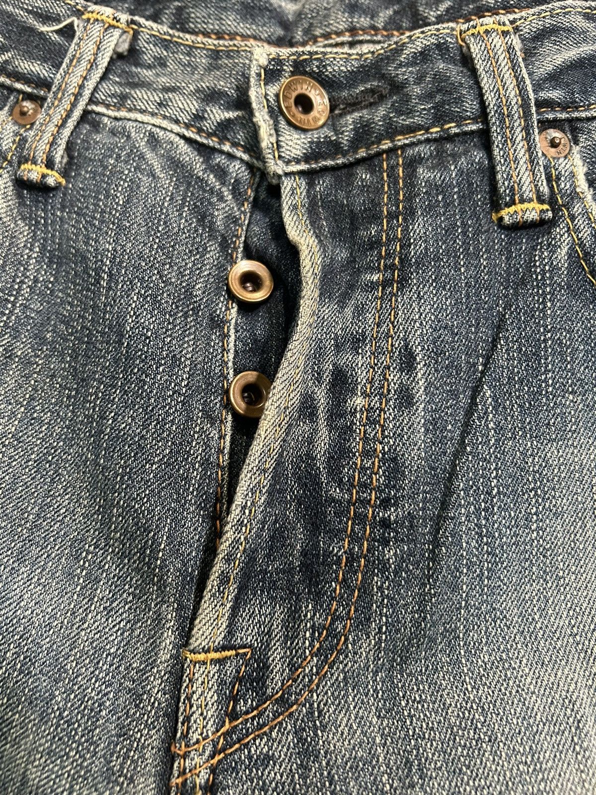 Japanese Brand × Kapital × Vintage Thrashed Vtg Edwin Selvedge disteressed denim Size US 34 / EU 50 - 4 Thumbnail