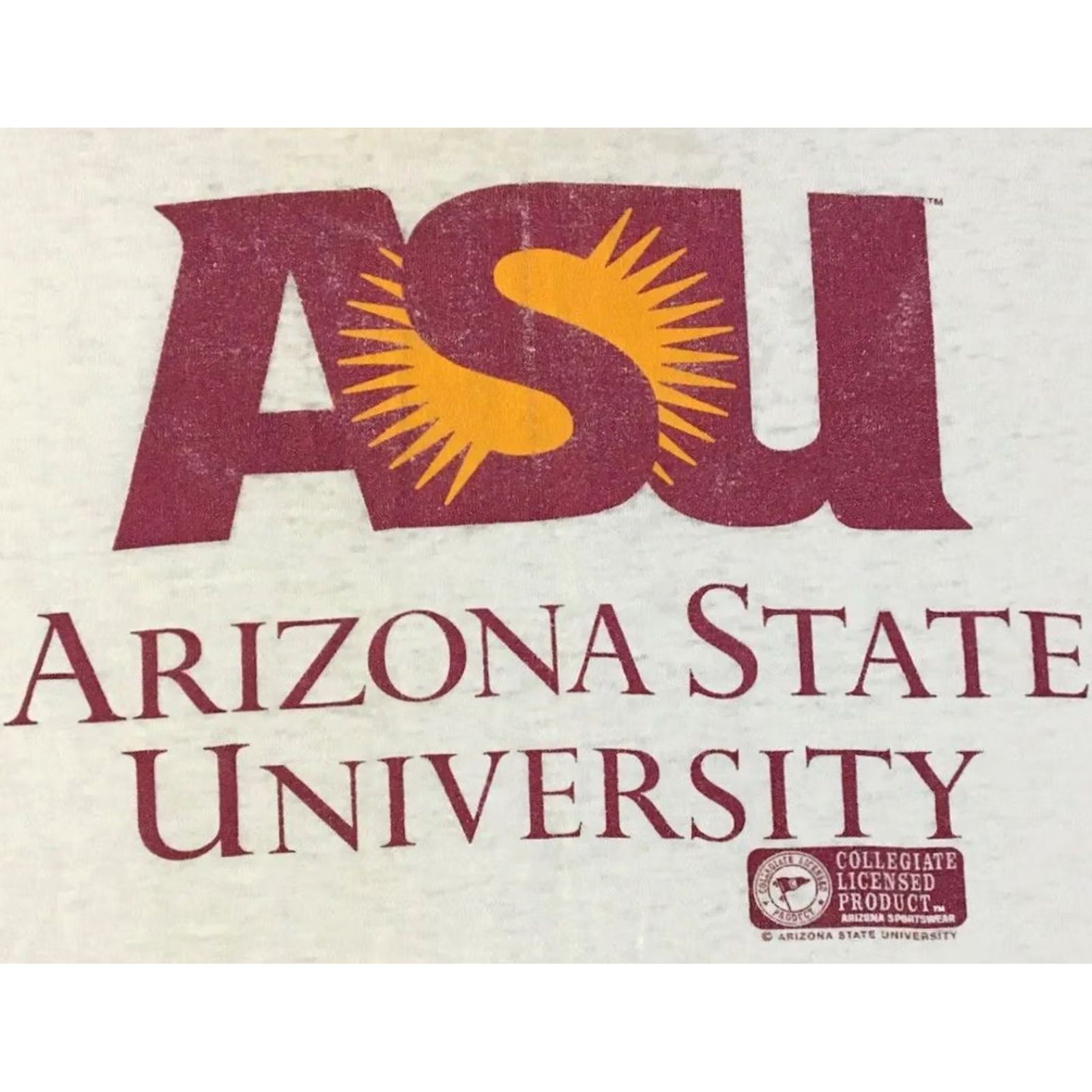 Vintage VINTAGE Arizona State University Shirt L Mens White 90s 80s Distressed Faded Single Stitch Grunge Track & Field Ball Football Sun Devils USA College Size US L / EU 52-54 / 3 - 3 Thumbnail