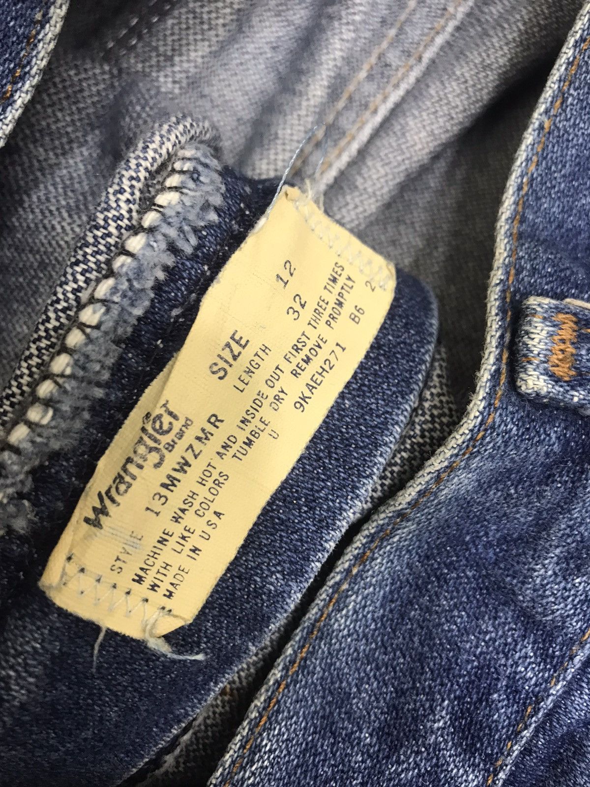 Vintage × Wrangler 💥VINTAGE 70s💥Wrangler 13MWZR Blue Denim F150 Size US 28 / EU 44 - 15 Thumbnail