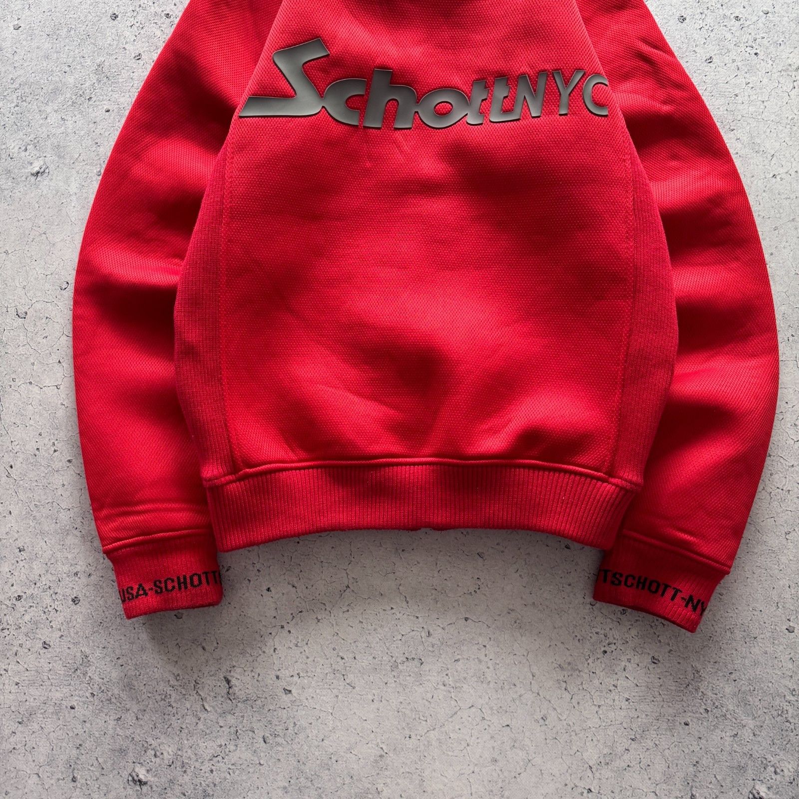 Schott Schott Vintage Red Fleece Jacket USA 90s Jnco Rap Hoodie Size US L / EU 52-54 / 3 - 3 Thumbnail