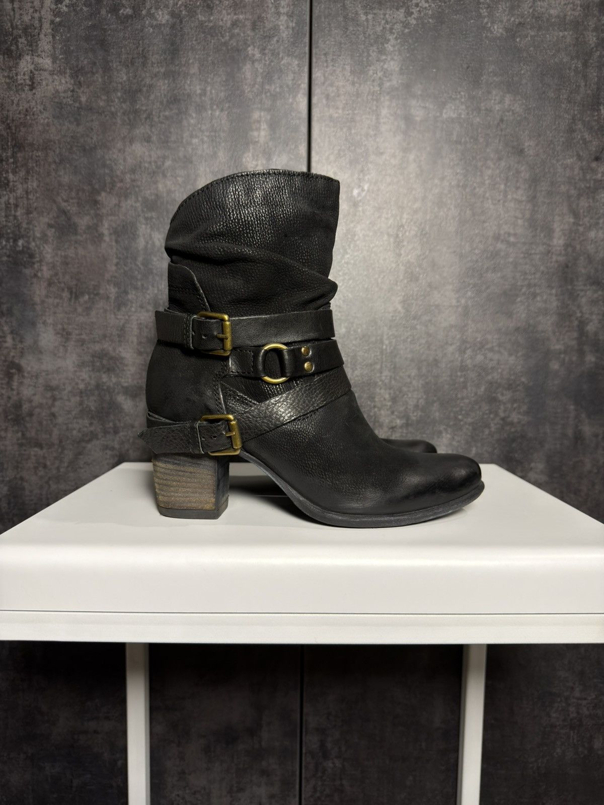 Vintage Vintage Leather Belted Heels Boots Western Owens Dirk Yohji Size US 9 / IT 39 - 11 Thumbnail