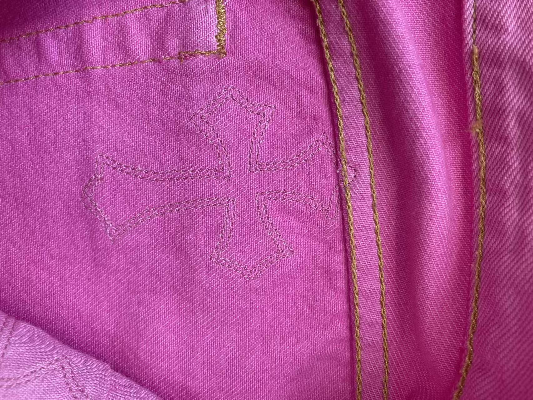 Chrome Hearts Chrome Hearts Levi's 501 Sex Records Pink Cross Patch Jeans Size 33" - 17 Thumbnail