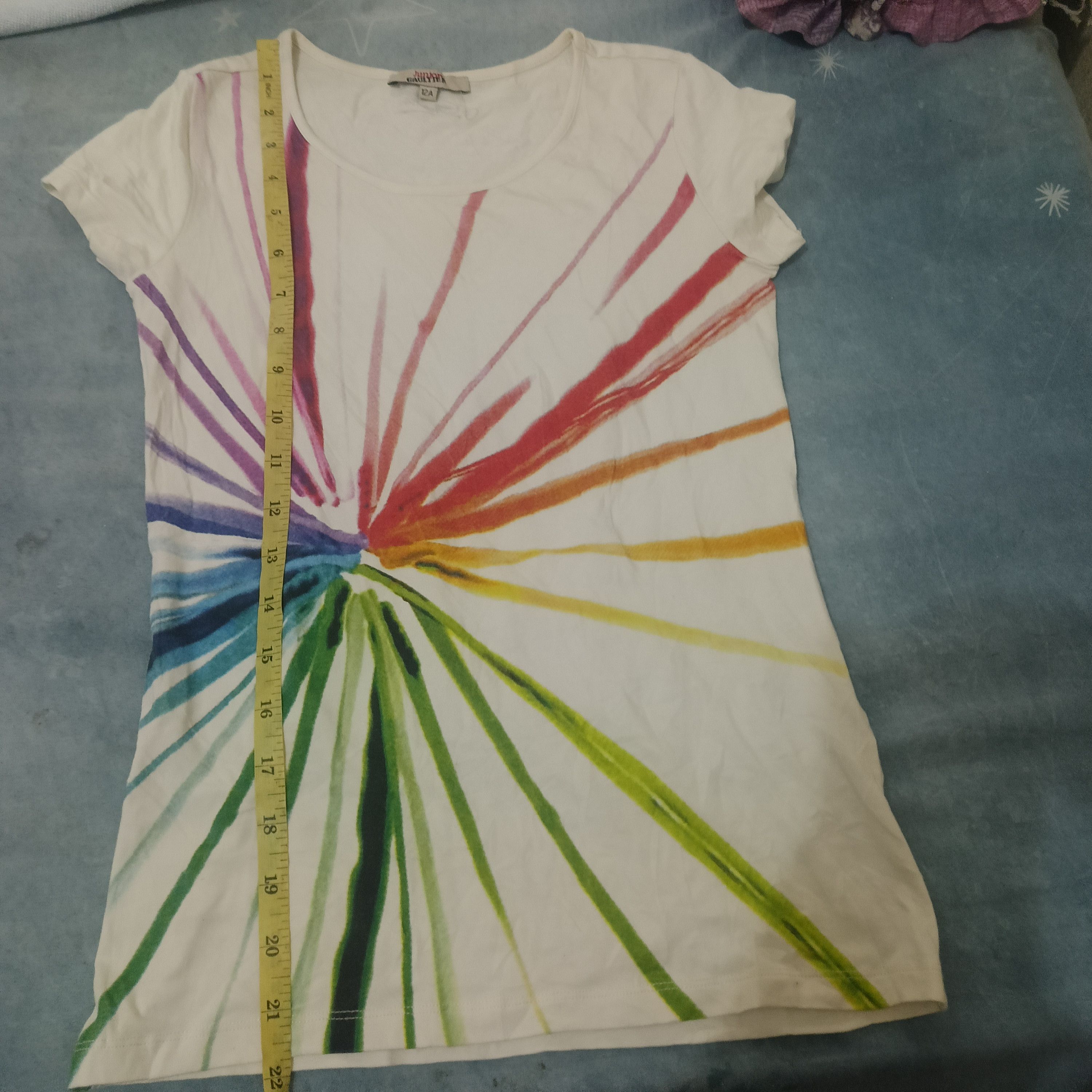 Jean Paul Gaultier Junior Gaultier Tie dye rainbow design stretch t shirt Size XS / US 0-2 / IT 36-38 - 12 Thumbnail