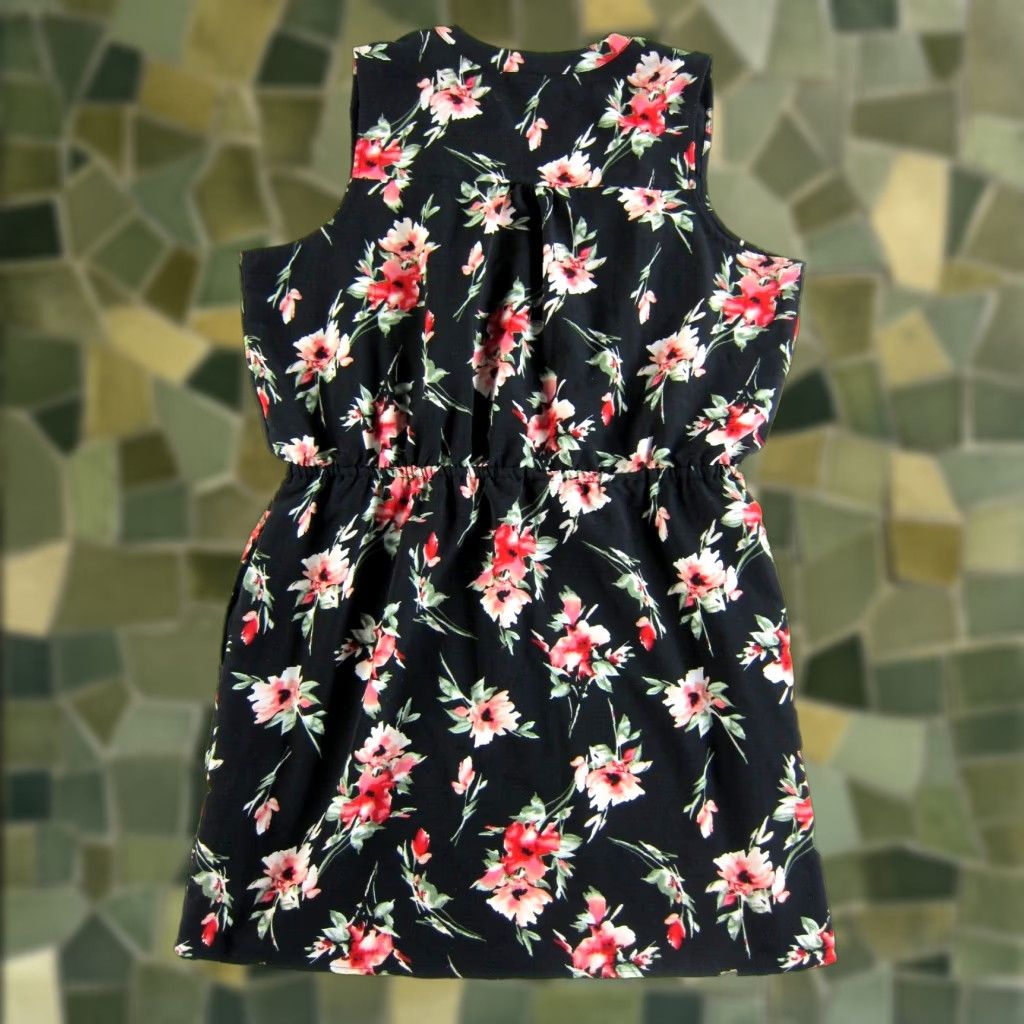 Vintage Catherine Malandrino Black Pink Green Floral Pocket Sleeveless Tank Dress 2XL Size XXL / US 16-18 / IT 52-54 - 1 Thumbnail