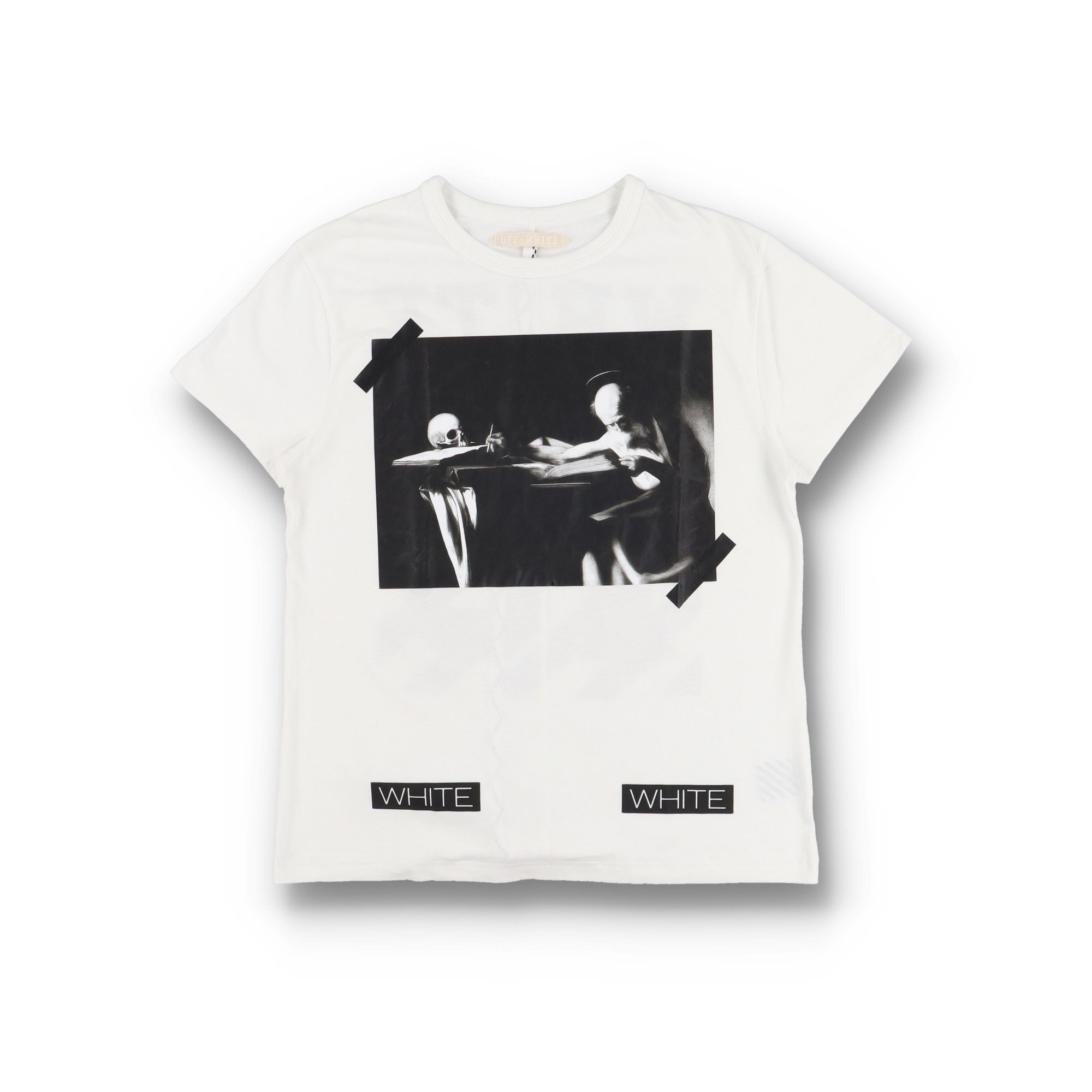 Off-White White Caravaggio 13 Diagonals Oversized T-Shirt Size US XS / EU 42 / 0 - 1 Thumbnail