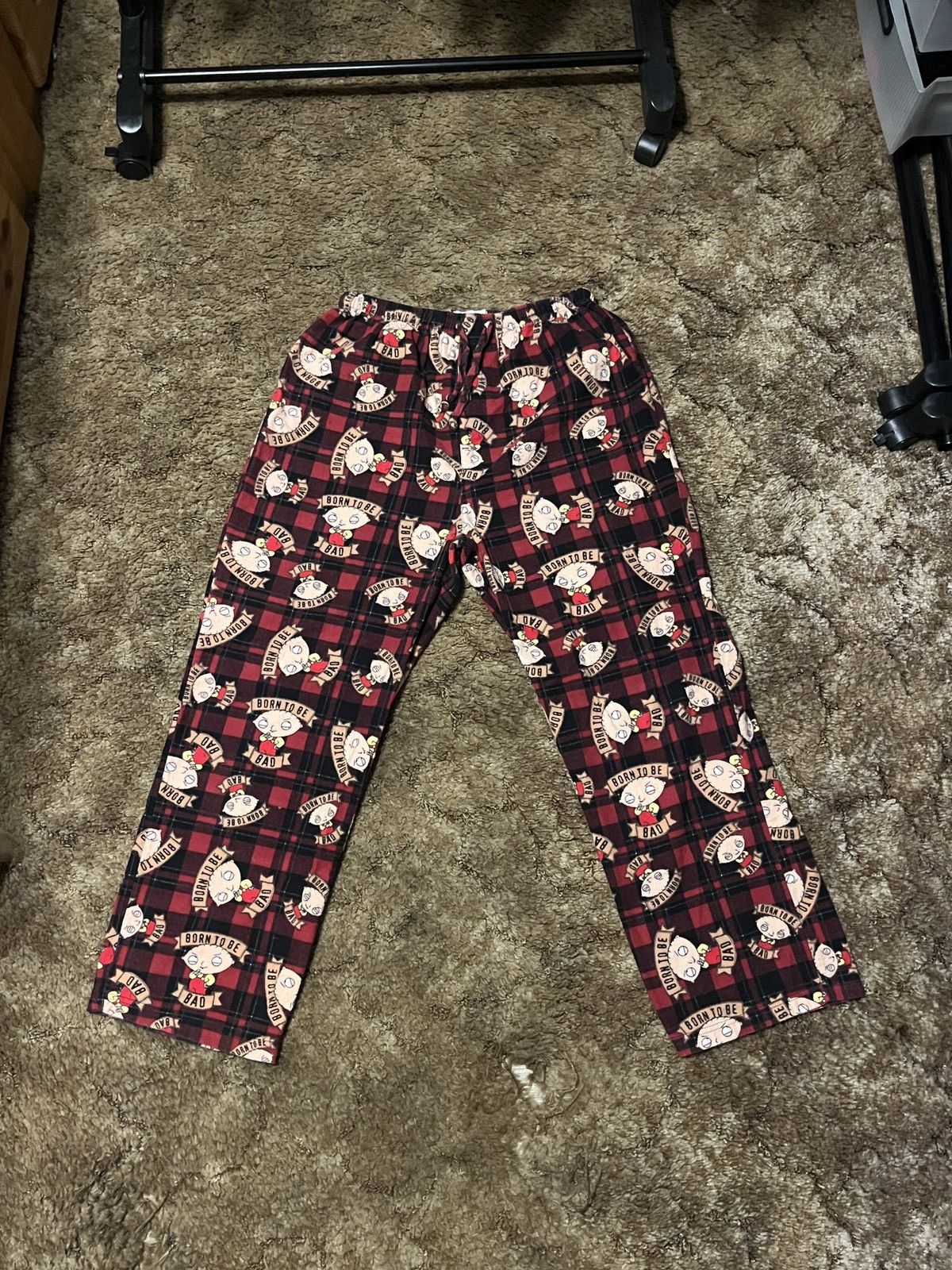 Vintage Vintage Family Guy Stewie Born To Be Bad Pajama Pants Large ...