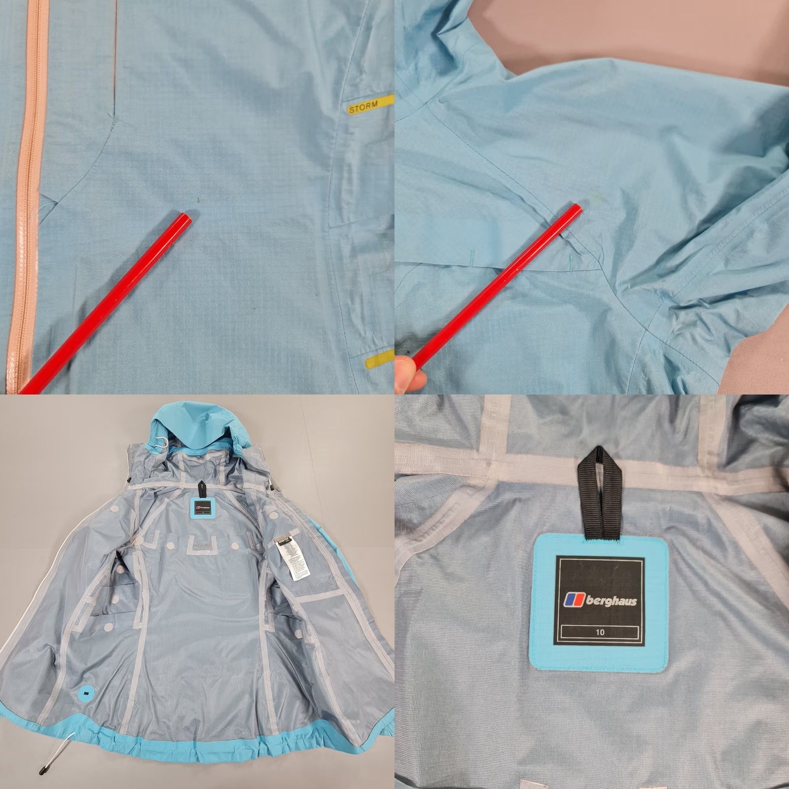 Berghaus Berhaus Womens Jacket Blue 10 UK Gore-Tex Active VapourLight MtnHaus Waterproof Jacket Hooded Lightweight All Seasons Womens 10 UK Blue Size L / US 10 / IT 46 - 8 Thumbnail