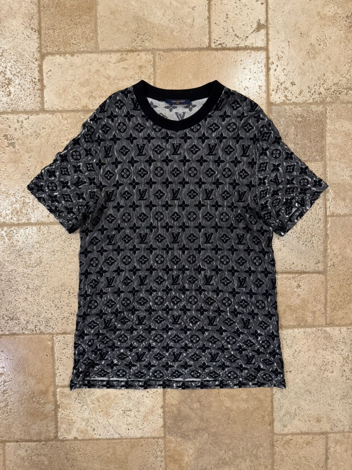 Louis Vuitton Louis Vuitton x Virgil Abloh 2022 Monogram Mesh T-Shirt Size US XXL / EU 58 / 5 - 7 Thumbnail