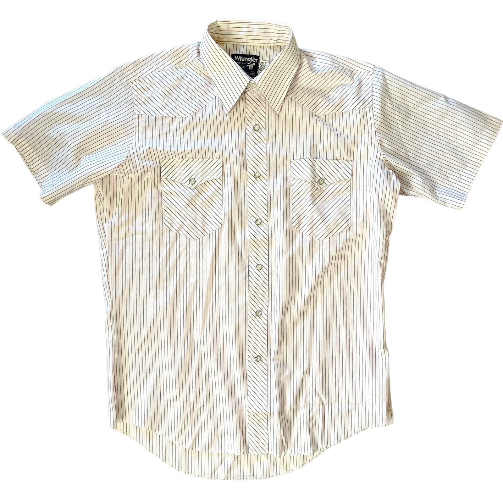 Vintage × Wrangler Vintage Wrangler White Striped Cowboy Cut Long Tails Shirt Size US XL / EU 56 / 4 - 1 Thumbnail