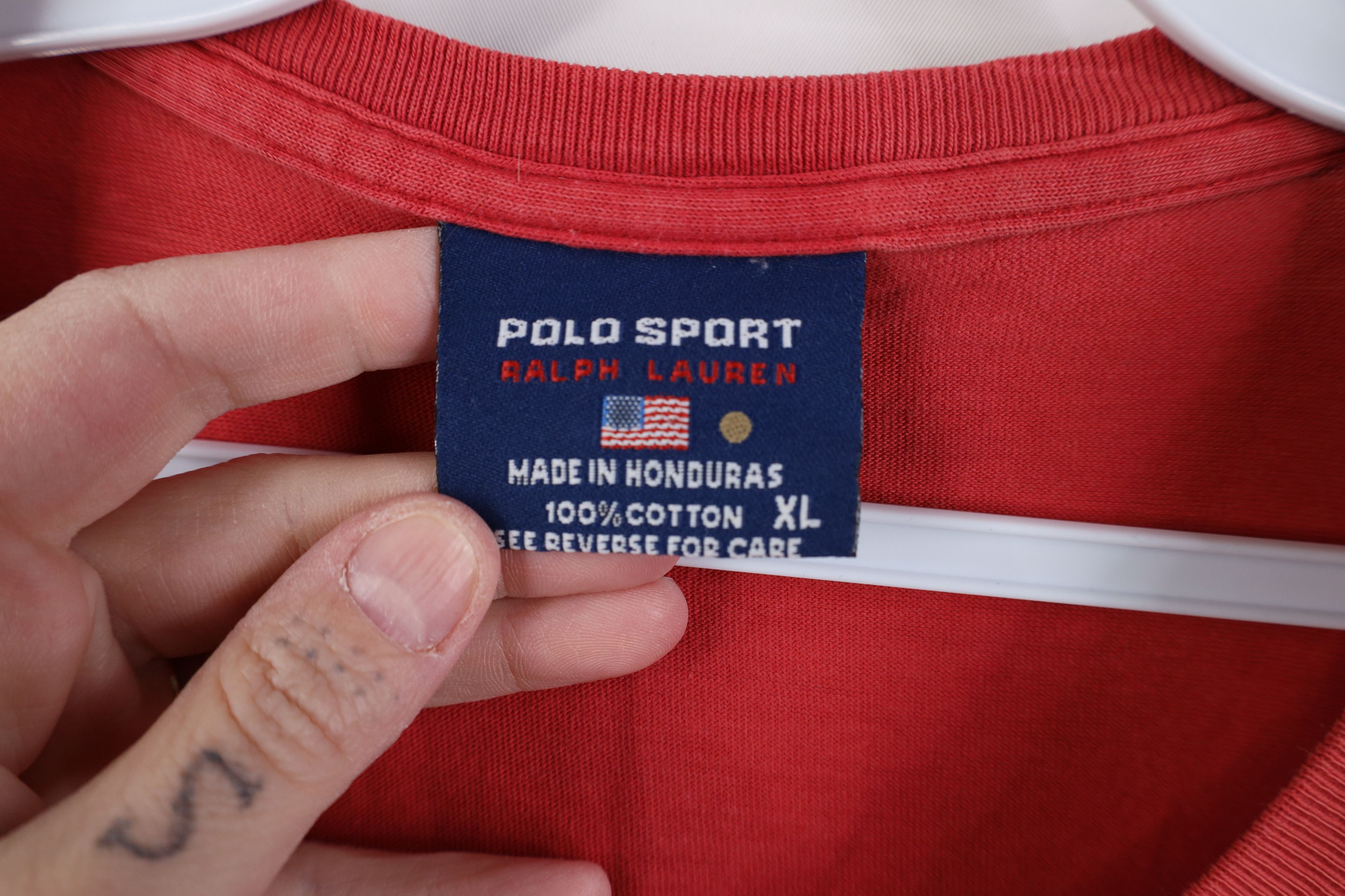 Polo Ralph Lauren Vintage 90s Polo Sport Ralph Lauren Beach Club T-Shirt Red Size US XL / EU 56 / 4 - 8 Thumbnail