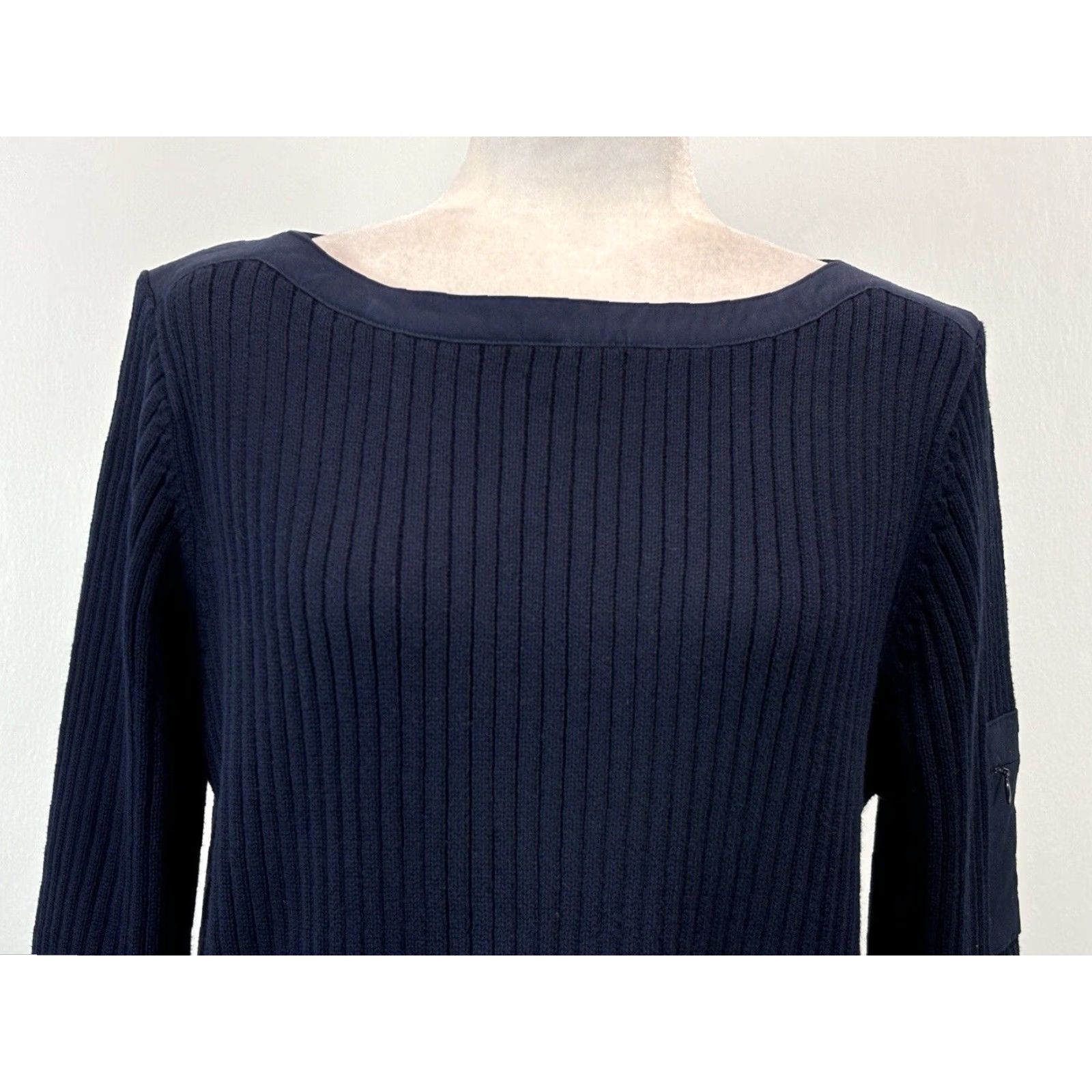 Ralph Lauren Lauren Ralph Lauren Ribbed Sweater Women’s 1X Plus Navy Lace Sides Nautical Size XL / US 12-14 / IT 48-50 - 5 Thumbnail