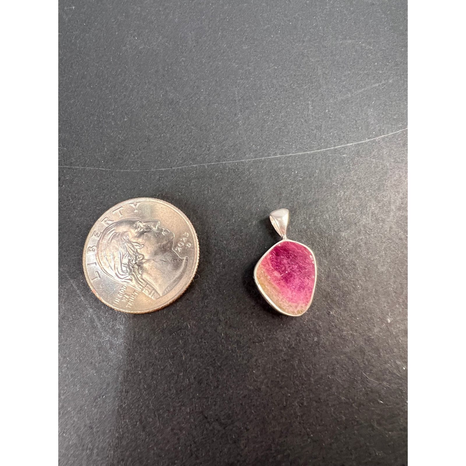 Other NEW Watermelon Tri color tourmaline 925 pendant 1.65 grams Size ONE SIZE - 2 Thumbnail