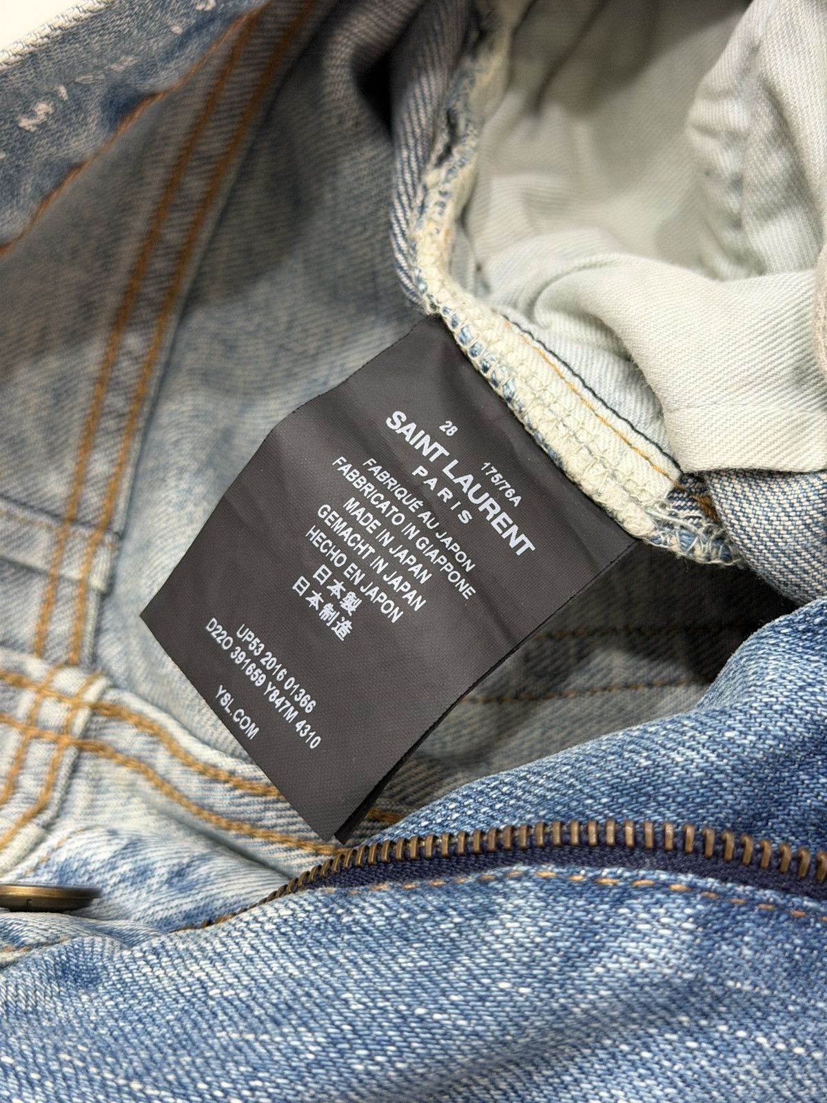 Saint Laurent Paris Hedi Slimane 2016 Crash Denim Jeans SAINT LAURENT Nettspend Size US 28 / EU 44 - 17 Thumbnail