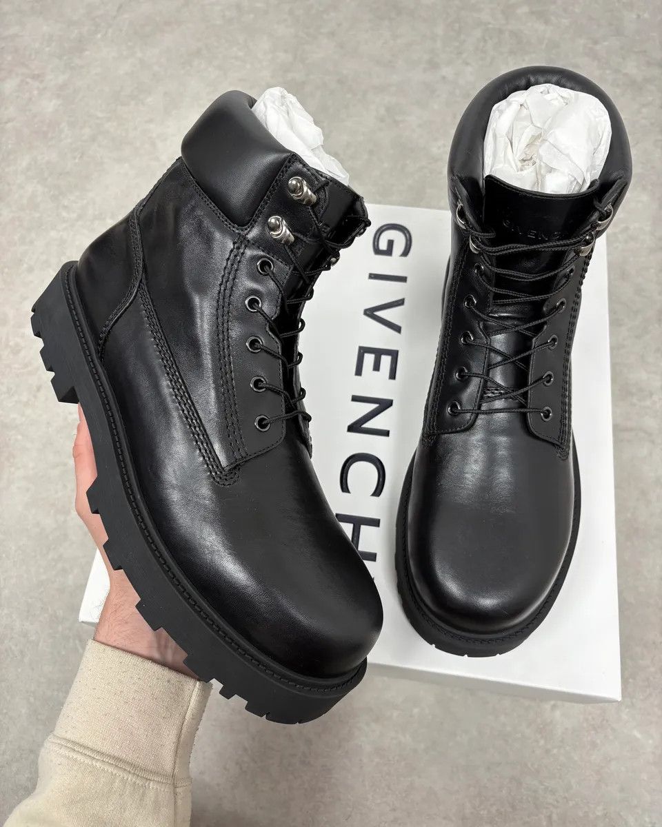 Givenchy Givenchy 4G Storm Calf Leather Black Lace Up Boots Size US 13 / EU 46 - 1 Thumbnail