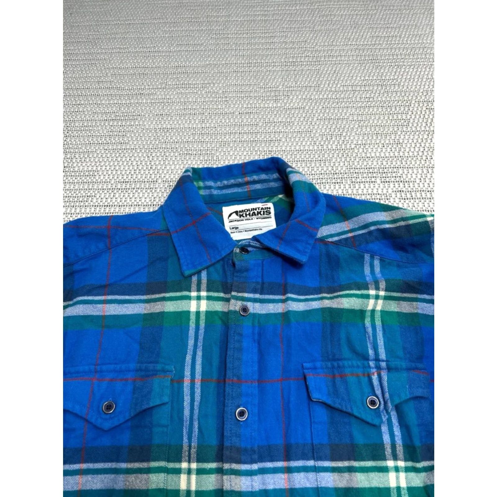 Mountain Khakis VINTAGE Mountain Khakis Shirt Men L Blue Plaid Cotton Pocket Details Classic Size US L / EU 52-54 / 3 - 3 Thumbnail