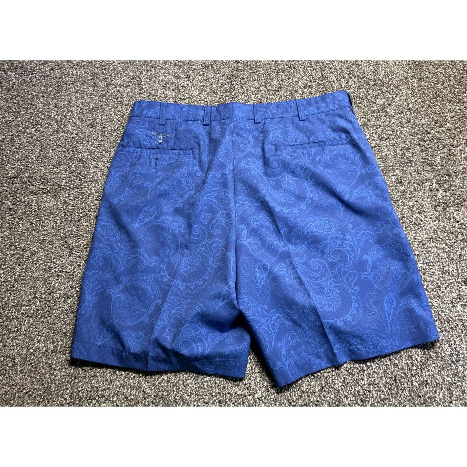 Vintage Donald Ross Golf Shorts Mens 35 Royal Blue Paisley Champions Country Club Eagle Shirt? Size US 35 - 3 Thumbnail