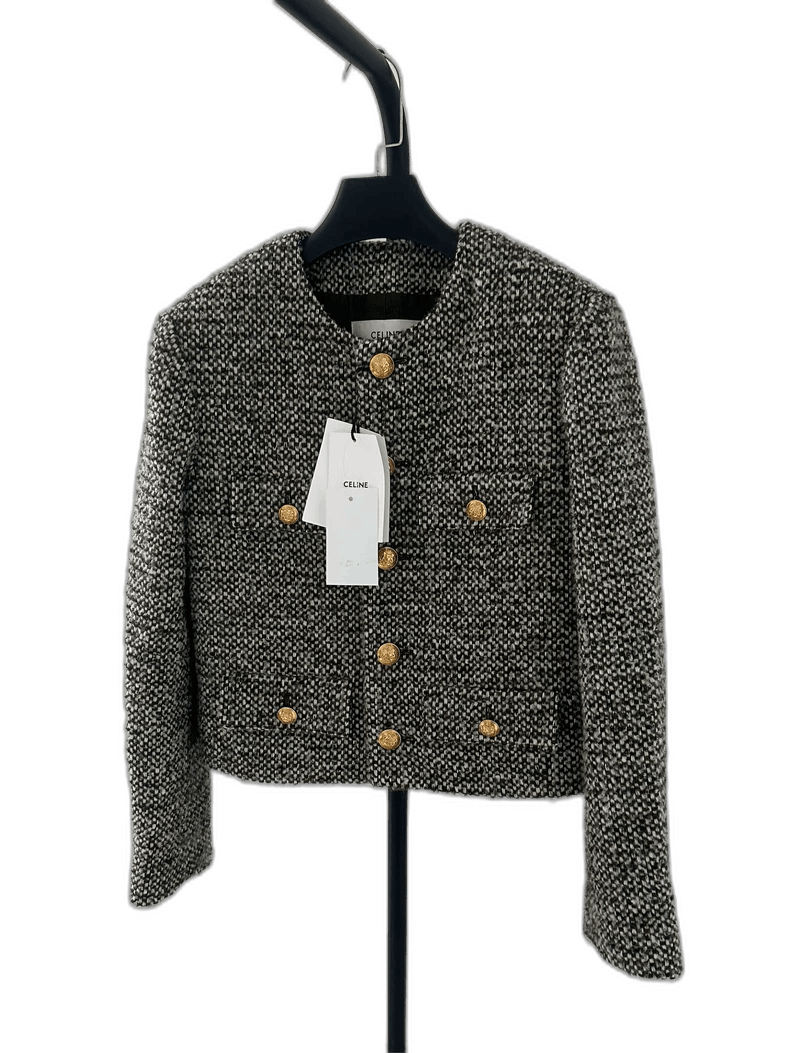 Celine Celine Tweed Four-Pocket Jacket Coat Size S / US 4 / IT 40 - 1 Thumbnail