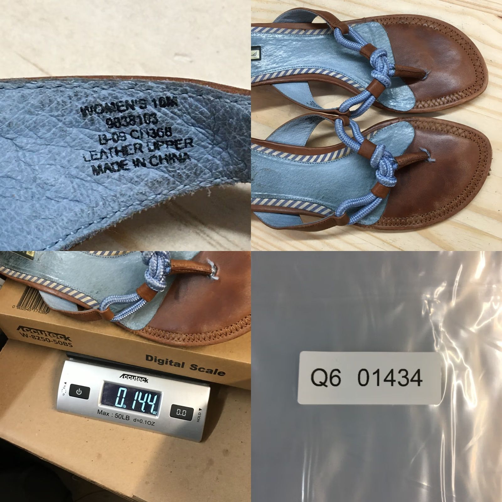 Sperry Sperry Sandals Womens 10 Brown Leather Blue Rope Thong Wedge Heels Slip On Size US 10 / IT 40 - 10 Thumbnail