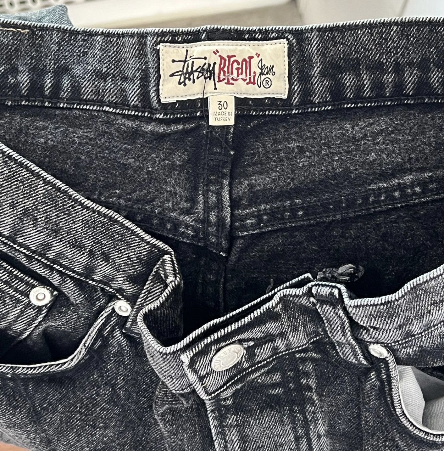 Japanese Brand × Stussy Stussy big'ol Black Quilted Denim pants **RARE** Size US 30 / EU 46 - 4 Thumbnail