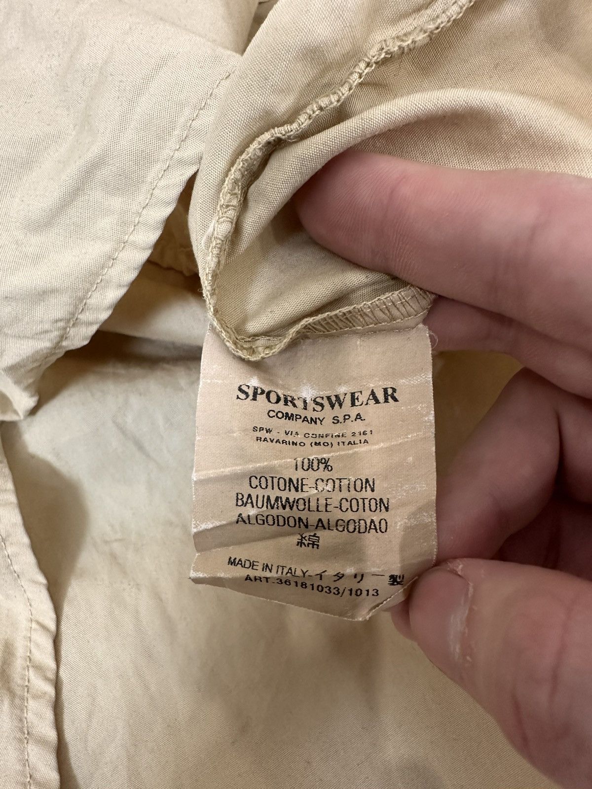 C.P. Company 🔥 90s C.P. Company Button Up Logo Shirt Beige Vintage Size US M / EU 48-50 / 2 - 6 Thumbnail