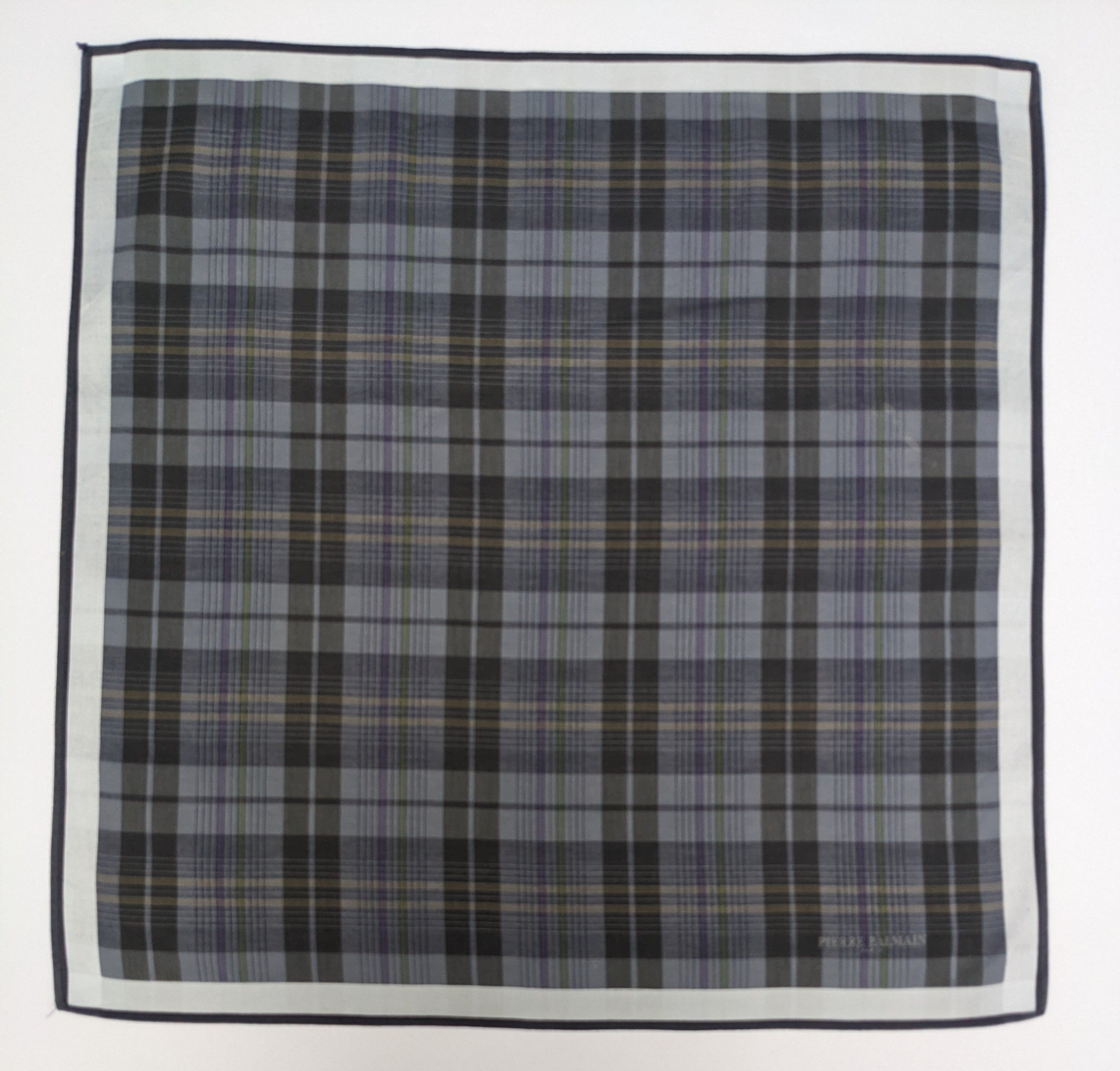Pierre Balmain Vintage Pierre Balmain Paris Handkerchief Grey Plaid Size ONE SIZE - 3 Thumbnail