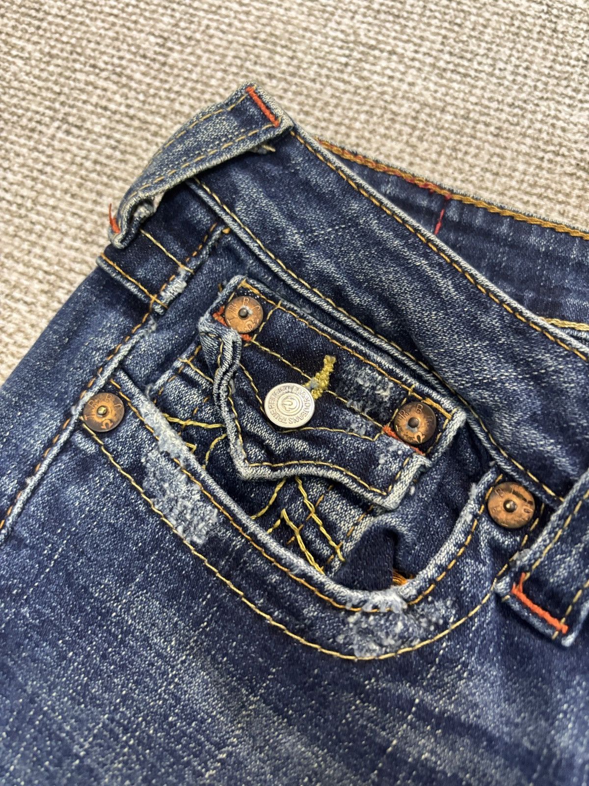 True Religion Y2K Distressed True Religion Flare Bootcut Denim Jeans Size 31" - 4 Thumbnail