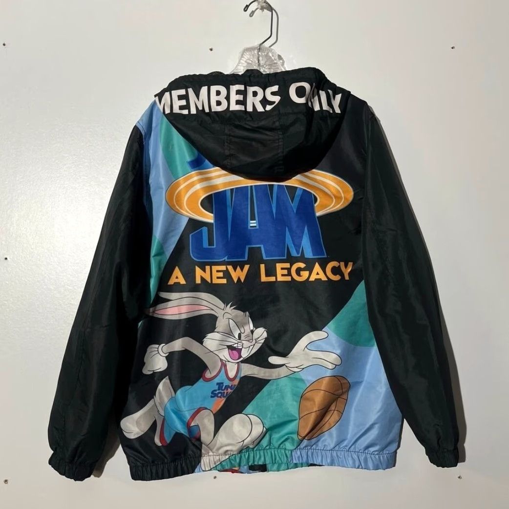 Members Only Members Only Space Jam A New Legacy Windbreaker Jacket Mens M Multicolor Zip Full Zip Hooded Pockets 80s Basketball Style Shirts Mens Size US M / EU 48-50 / 2 - 5 Thumbnail