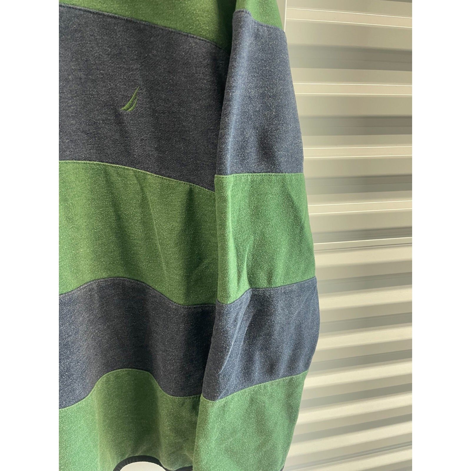 Nautica VTG 90S Y2K NAUTICA BLUE GREEN STRIPE BOATING QUARTER ZIP SW Size US XL / EU 56 / 4 - 4 Thumbnail